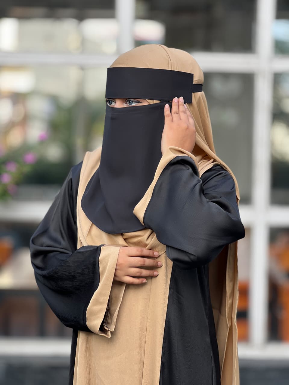 Contrast Overcoat Abaya